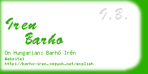 iren barho business card